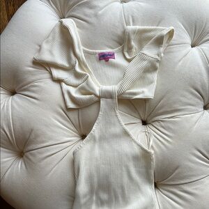 Edikted bodycon Cream knit dress with side opening